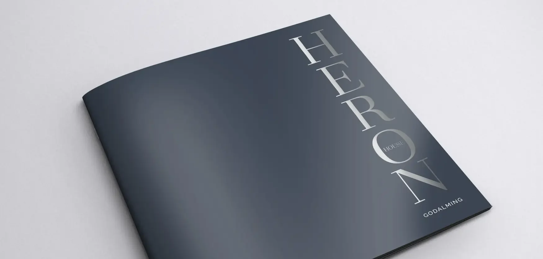 Heron House property brochure cover by Oracle Creative for SN Developments, Godalming
