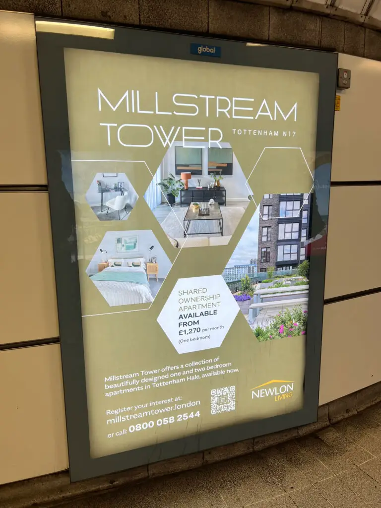 Millstream Tower 6-sheet outdoor advertising poster by Oracle Creative for Newlon Living