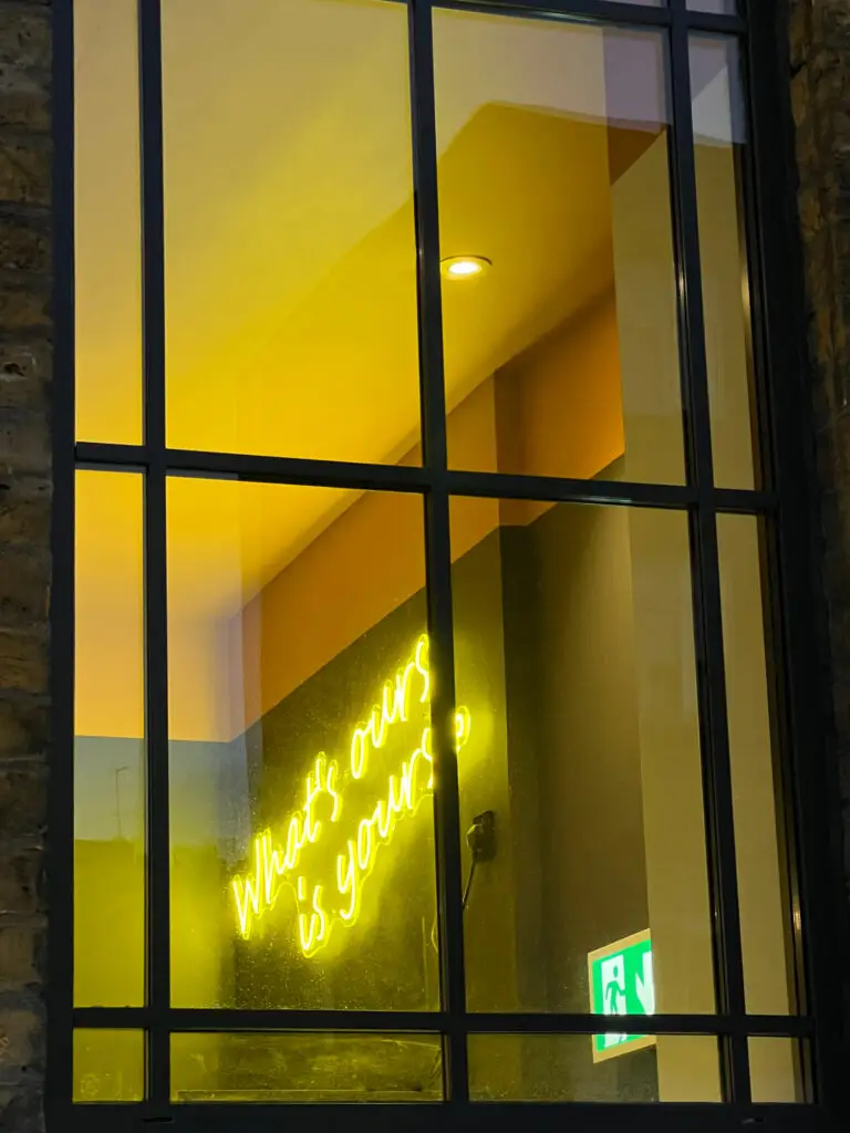 The Wesley Camden neon sign — interior brand signage designed by Oracle Creative