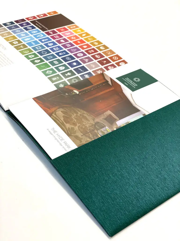 Park Tower Hotel pocket brochure designed by Oracle Creative for Starwood International