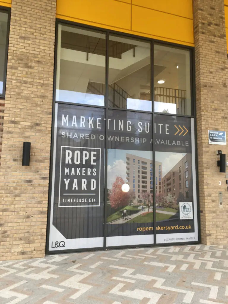Ropemakers Yard marketing suite window graphics by Oracle Creative for L&Q